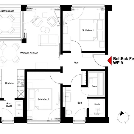 Appartement Belteck - Beltblick 9